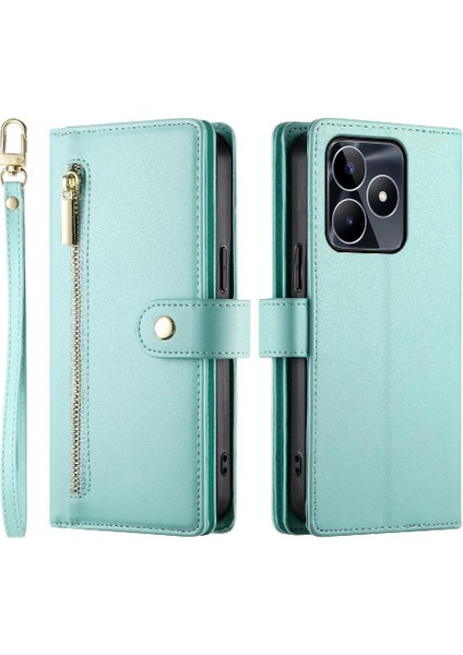 Realme C53 Çok Fonksiyonlu Crossbody Kayış Standı Cüzdan Için Flip Case (Yurt Dışından)