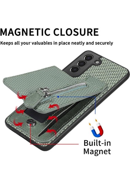 Samsung Galaxy S21 Manyetik Araç Montaj Fermuar Cüzdan Standı Crad (Yurt Dışından) modelleri