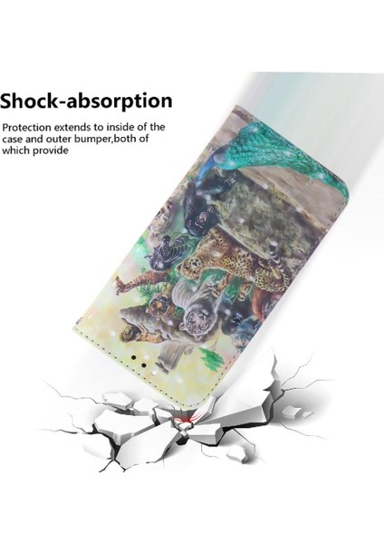 IPhone 14 Pro Max Manyetik Kapatma Pu Kart Için 3D Boyalı Koruyucu Kılıf (Yurt Dışından)