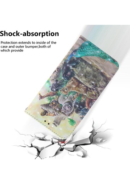 IPhone 14 Için 3D Boyalı Koruyucu Kılıf Artı Pu Deri Kordon Manyetik (Yurt Dışından)