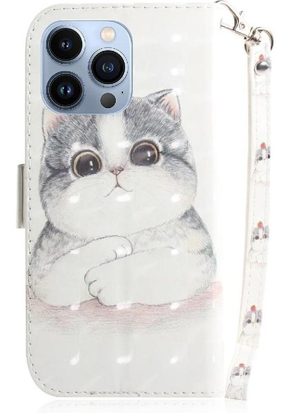 IPhone 14 Pro Max Manyetik Kapatma Pu Kart Için 3D Boyalı Koruyucu Kılıf (Yurt Dışından)