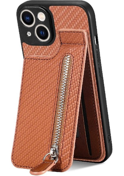 IPhone 13 Için Kılıf Manyetik Araç Montaj Standı Crad Yuvası Cüzdan Fermuar (Yurt Dışından)