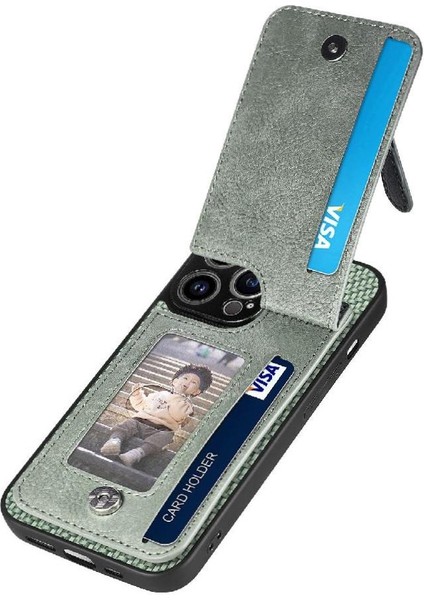 IPhone 13 Için Kılıf Pro Fermuar Cüzdan Crad Yuvası Manyetik Araç Montaj Standı (Yurt Dışından)