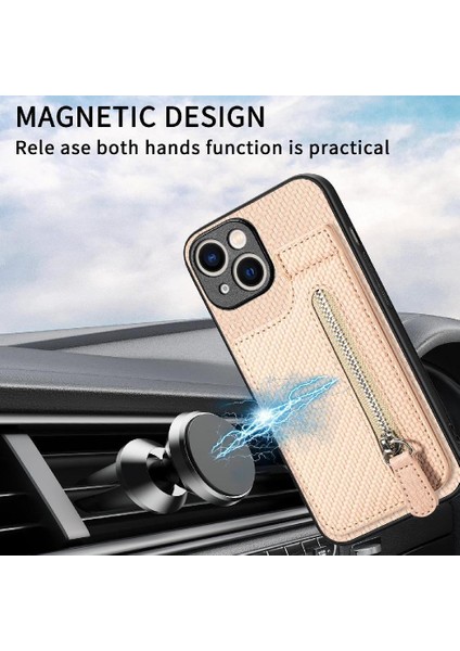 IPhone 15 Artı Crad Yuvası Manyetik Araç Montaj Cüzdan Standı Fermuar (Yurt Dışından)