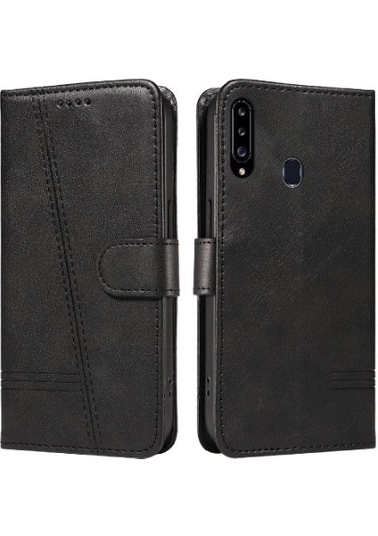 Kredi Kartı Yuvası ile Samsung Galaxy A20S Için Filp Durumda Cüzdan Telefon Kılıfı (Yurt Dışından)