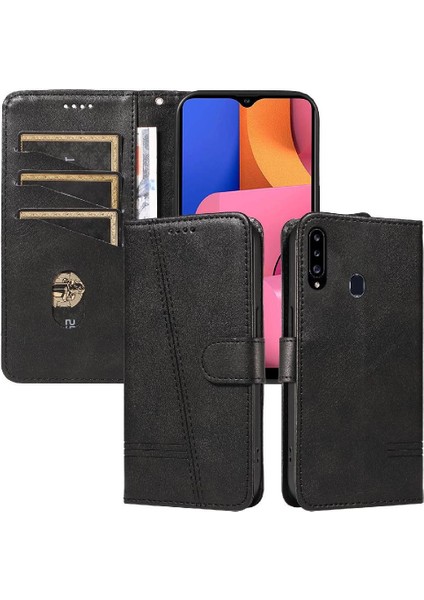 Kredi Kartı Yuvası ile Samsung Galaxy A20S Için Filp Durumda Cüzdan Telefon Kılıfı (Yurt Dışından) indirimleri