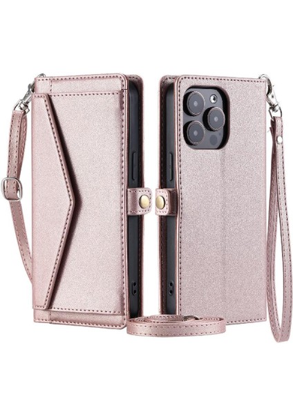 Cüzdan Crossbody Durumda IPhone 16 Pro Max Kart Tutucu Için Rfıd Engelleme (Yurt Dışından)