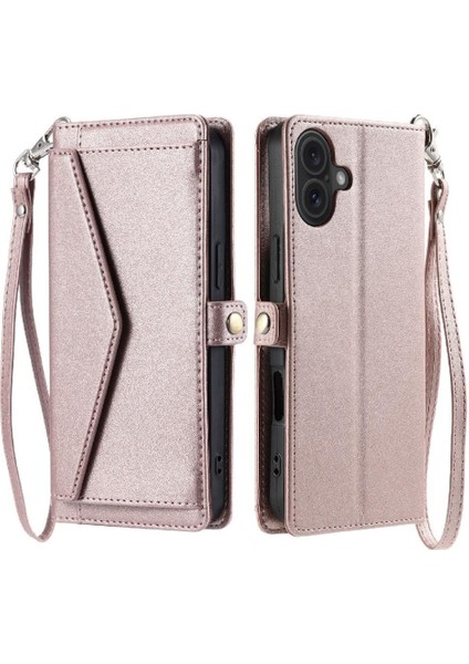 Cüzdan Crossbody Durumda IPhone 16 Için Artı Kart Tutucu Fermuar Faturaları Yuvası Için (Yurt Dışından)