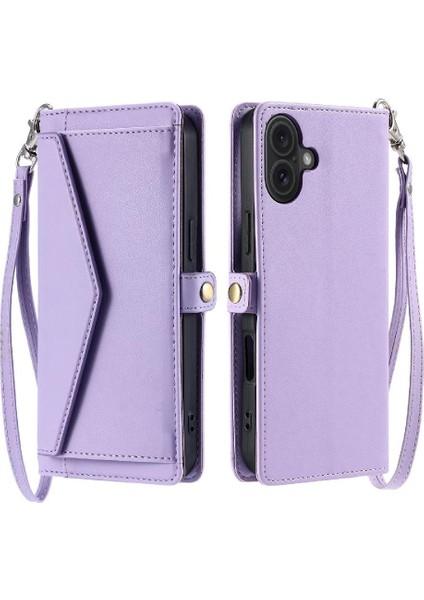 Cüzdan Crossbody Durumda IPhone 16 Için Artı Kart Tutucu Fermuar Faturaları Yuvası Için (Yurt Dışından)