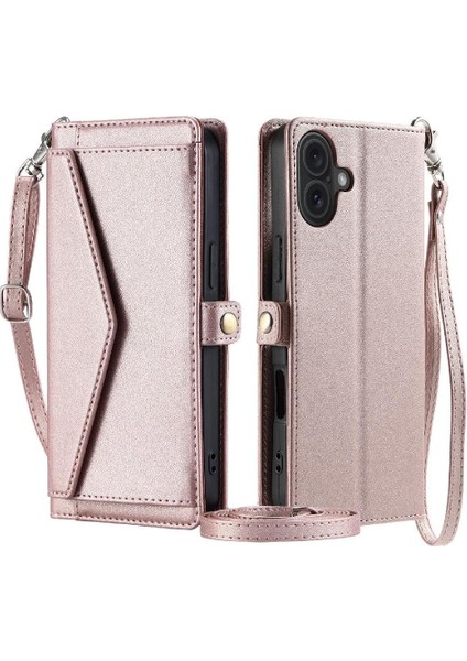 GX Boutique Cüzdan Crossbody Kılıf IPhone 16 Kart Tutucu Cüzdan Kılıf Kadınlar Için Yuvası (Yurt Dışından)