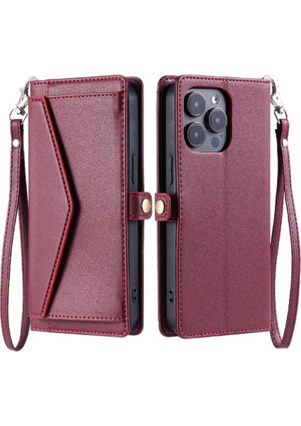 Cüzdan Crossbody Durumda IPhone 15 Pro Max Kart Tutucu Için Rfıd Engelleme (Yurt Dışından)