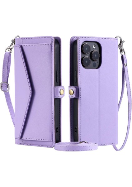 Cüzdan Crossbody Durumda IPhone 15 Pro Max Kart Tutucu Için Rfıd Engelleme (Yurt Dışından)