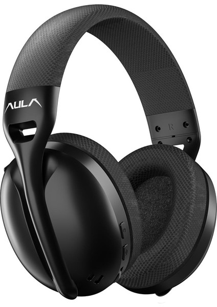 Aula S6 Ultra Hafif Kablosuz Bluetooth Type-C Mikrofonlu Gaming Oyuncu Kulaklığı Siyah