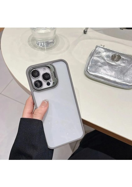 iPhone 13 Uyumlu Kılıf + Lens Koruyucu Standlı Kenarı Renkli Silikon Arkası Sararmaz Şeffaf modelleri