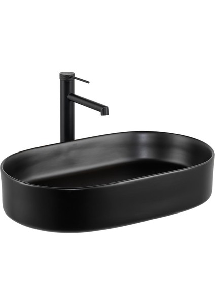 E-W1202MS Tezgah Üstü Lavabo Mat Siyah