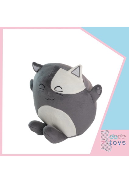Kedi Yastik Peluş Uyku Arkadaşi 35 cm Gri Gnzrz