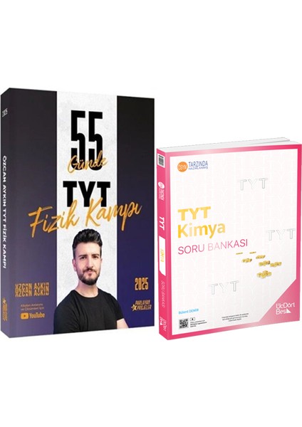 2025 TYT 55 Günde Fizik Kampı - ÜçDörtBeş Yayınları TYT Kimya Soru Bankası Set