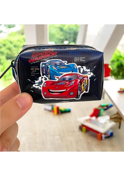 Arabalı Çocuk Bozuk Para Cüzdanı - Okula Dönüş Hediyesi Kantin Cüzdanı, Çizgi Film Desenli 9,5X5X6CM