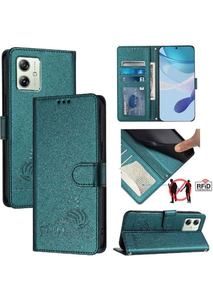 Motorola Moto G14 4g Için Kılıf Cüzdan Kapak Çevirin Kart Yuvası Tutucu Kickstand (Yurt Dışından)