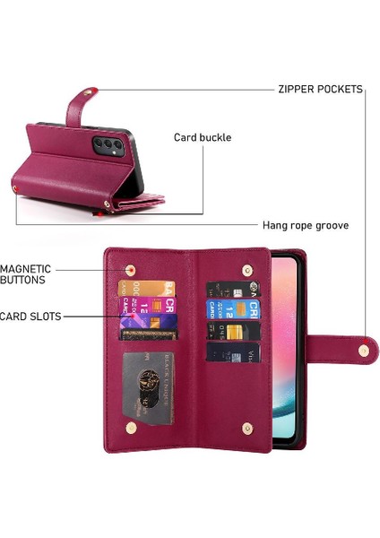 Samsung Galaxy A24 4g Iş Için Flip Case Crossbody Kayış Standı Cüzdan (Yurt Dışından) indirimleri