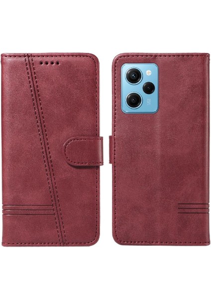 Xiaomi Redmi Için Filp Durumda NOTE12 Pro Hız Preslenmiş Pu Deri Cüzdan Kılıf (Yurt Dışından)