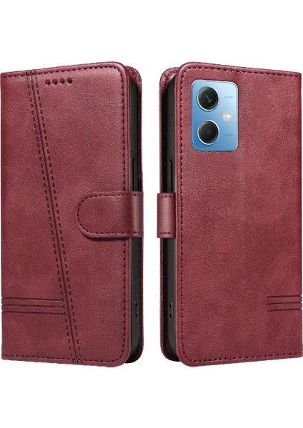 Xiaomi Poco X5 5g Için Filp Durumda Preslenmiş Pu Deri Ayrılabilir Siyah ile (Yurt Dışından)
