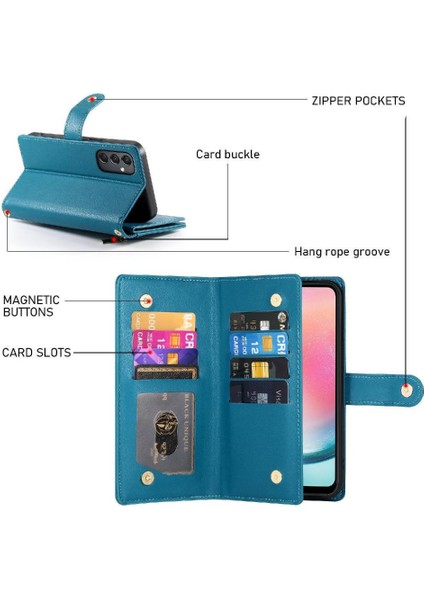 Colorful Shop Samsung Galaxy A24 4g Iş Için Flip Case Crossbody Kayış Standı Cüzdan (Yurt Dışından)