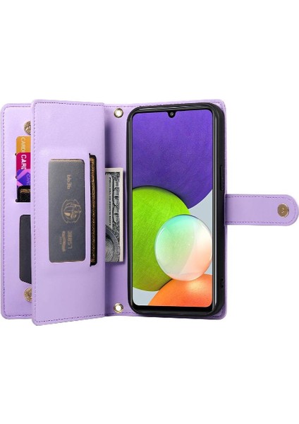 Samsung Galaxy A22 4g Iş Cüzdan Çok Fonksiyonlu Standı Için Flip Case (Yurt Dışından)