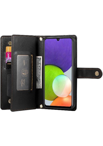 Samsung Galaxy A22 4g Iş Cüzdan Çok Fonksiyonlu Standı Için Flip Case (Yurt Dışından)