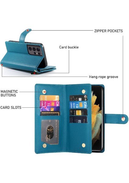 Samsung Galaxy S21 Ultra Cüzdan Iş Için Flip Case Çok Fonksiyonlu (Yurt Dışından) fırsatları