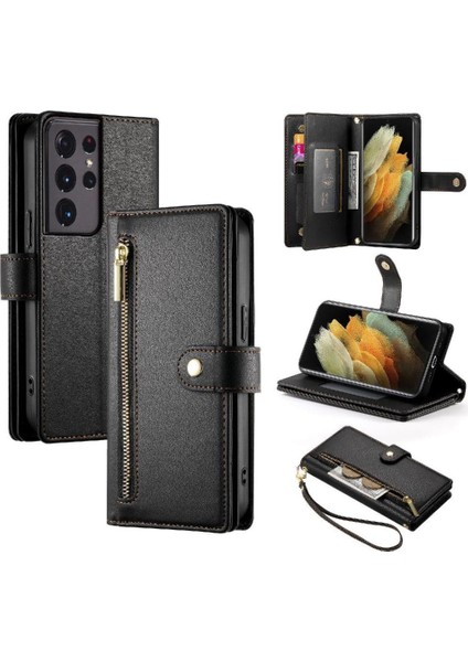 Samsung Galaxy S21 Ultra Cüzdan Iş Için Flip Case Çok Fonksiyonlu (Yurt Dışından) modelleri