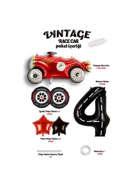 Vintage Race Car Set Arabalar Yarış Arabası Doğum Günü Balon Kırmızı Araba Full Set Rakam Balon fiyatları