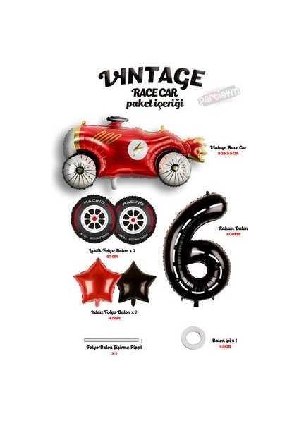 Vintage Race Car Set Arabalar Yarış Arabası Doğum Günü Balon Kırmızı Araba Full Set Rakam Balon fiyatları