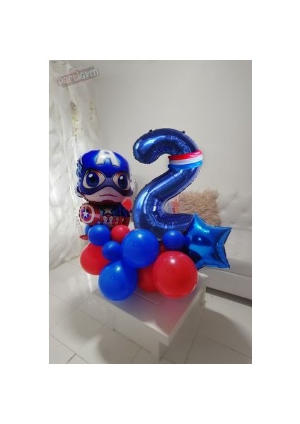 Kaptan Amerika Balon Marvel Karşılama Seti Captain America Rakam Balon Süper Kahramanlar Balon Seti