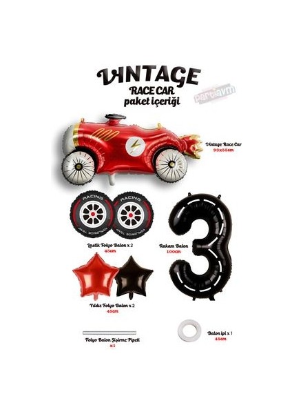 Vintage Race Car Set Arabalar Yarış Arabası Doğum Günü Balon Kırmızı Araba Full Set Rakam Balon fiyatları
