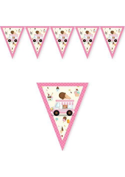 Dondurma Temalı Flama Bayrak 2 Metre