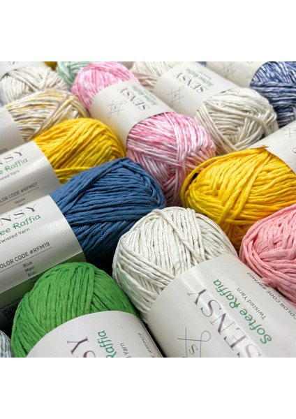 Premium Softee Raffia Yumuşak Kağıt Ip Rafya Ipi Tığ Ipi Çanta Ipi El Örgü Ipi Hobi Ipi