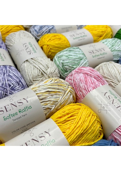 Premium Softee Raffia Yumuşak Kağıt Ip Rafya Ipi Tığ Ipi Çanta Ipi El Örgü Ipi Hobi Ipi
