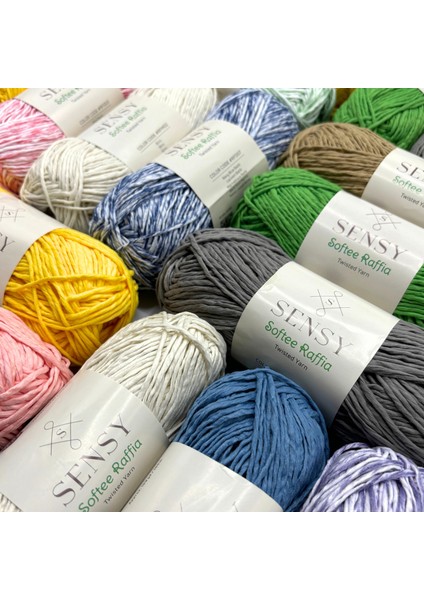 Premium Softee Raffia Yumuşak Kağıt Ip Rafya Ipi Tığ Ipi Çanta Ipi El Örgü Ipi Hobi Ipi