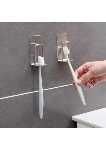 Paslanmaz Çelik Diş Fırçası Tutucu Kanca ile Banyo Paslanmaz Çelik Yumruk Ücretsiz Diş Fırçası Tutucu (Yurt Dışından) fırsatları