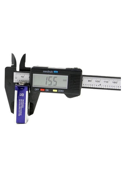1 Paket Karbon Fiber Plastik Siyah LCD Vernier Kaliper 0-150MM, Yüksek Hassasiyet, Ölçülebilir Yükseklik/derinlik/kalınlık, Metrik ve Inç Inda Tek Anahtar Anahtar (Yurt Dışından)