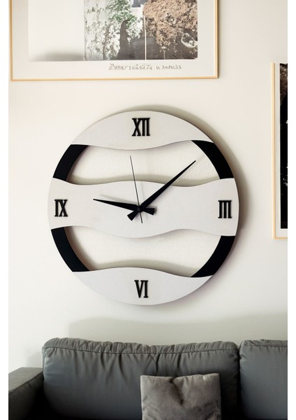 Dekoratif Yeni Modern Rastaban Ahşap Duvar Saati 48 cm