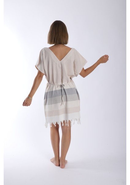 Kadın Beli Ipli Peştemal Plaj Elbisesi Pamuk Otantik fiyatları