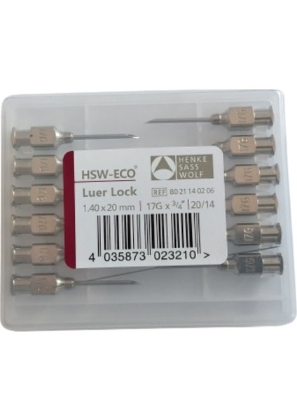Enjektör Iğne Ucu Çelik 17G x 3/4" 1 Paket (12 Adet)