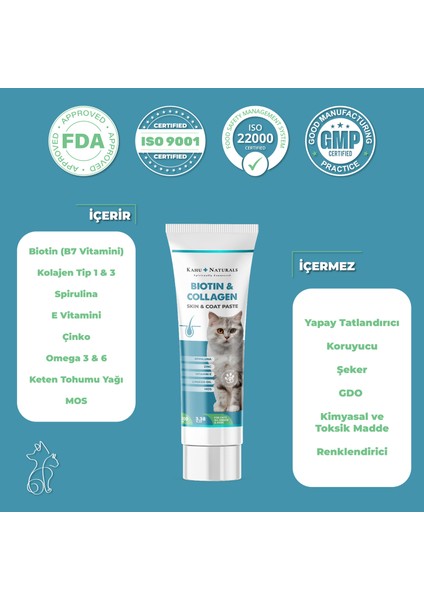 Biyotin & Kolajen Deri ve Tüy Sağlığı Kedi Maltı, Spirulina Içerikli, Tüy Dökülme Karşıtı 100 ml fırsatları