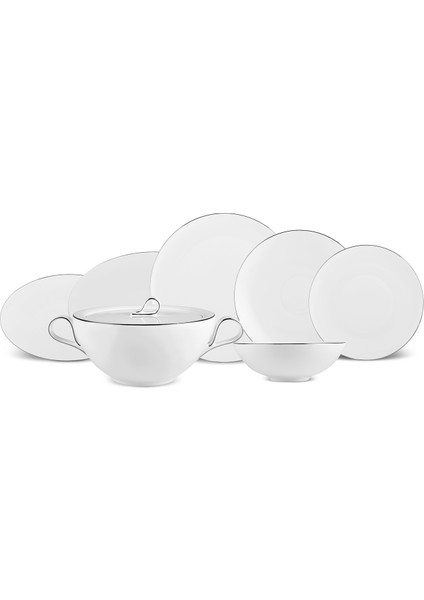 Fine Pearl Extra Chanak 62 Parça 12 Kişilik Yemek Takımı Platin