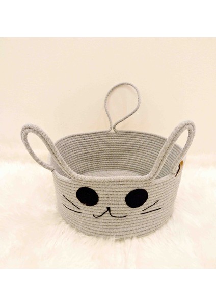 Kedi Sepeti Büyük Boy Kedi Yatağı Kedi Evi Yıkanabilir Kaliteli Kordon Ip 30 cm