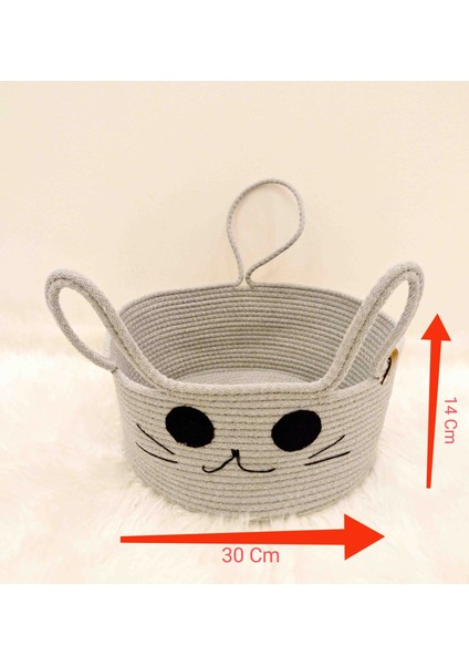 Kedi Sepeti Büyük Boy Kedi Yatağı Kedi Evi Yıkanabilir Kaliteli Kordon Ip 30 cm fırsatları