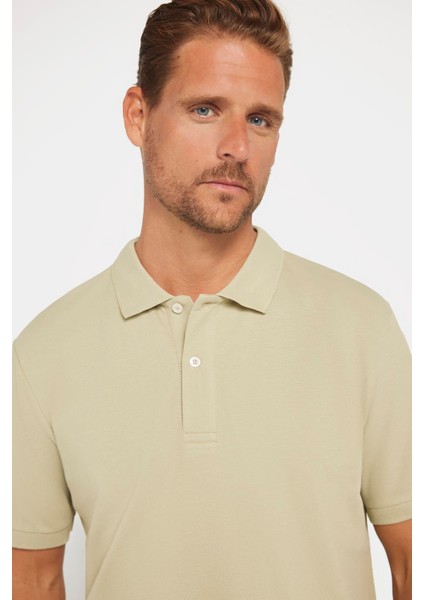 Erkek Klasik Fit Rahat Kesim %100 Pamuk Düz Pike Yeşil Polo Yaka T-Shirt modelleri