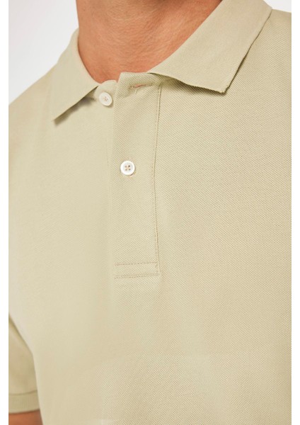 Erkek Klasik Fit Rahat Kesim %100 Pamuk Düz Pike Yeşil Polo Yaka T-Shirt fırsatları